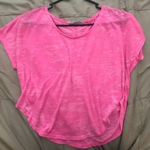 Neon pink box crop top